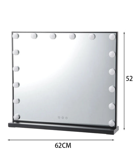 Modishion Rectangular LED Makeup Mirror - Adjustable Brightness & Colors