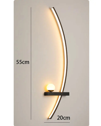 Modern Black Gold Wall Lamp - Minimalist Luxury Lighting for Living Room
