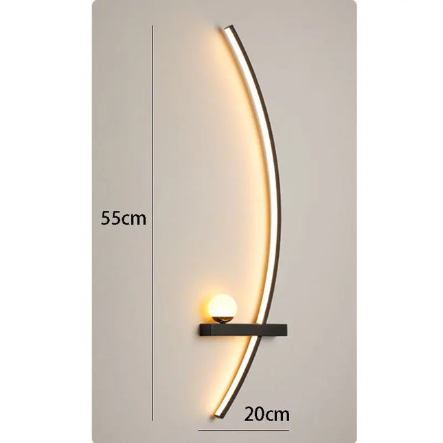 Modern Black Gold Wall Lamp - Minimalist Luxury Lighting for Living Room