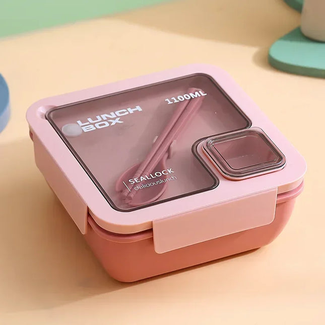 850ml/1100ml Lunch Box Microwave Portable Bento Boxes with Tableware for Kids