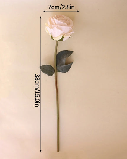 French Curled Rose Fake Flowers - Elegant Silk Bouquet for Home Decor