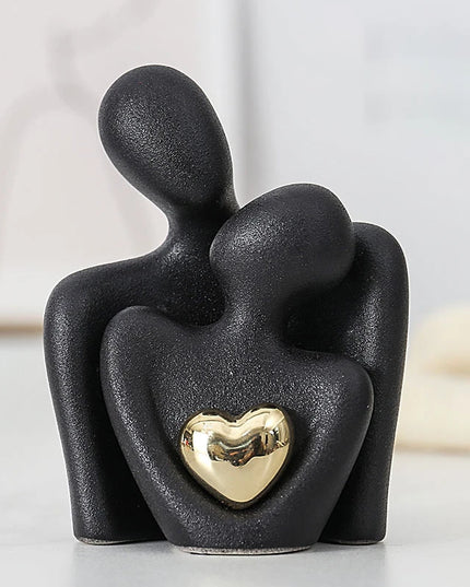 Ceramic Couple Ornaments - Modern Room Decor for Bedroom & Office