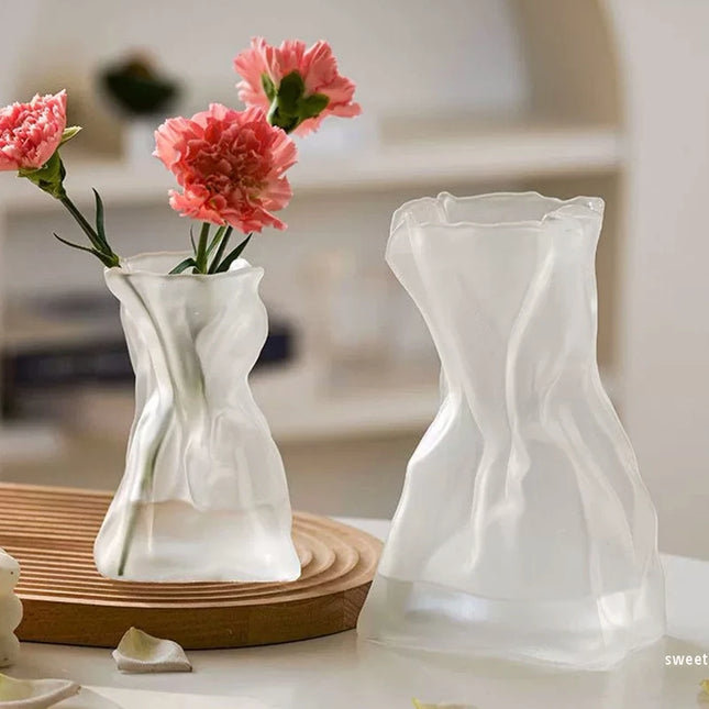 Glass Transparent Flower Vase Creative Designed Hydroponics Plants Pot Fresh Flowers Arrangement Bottle Table Desktop Ornaments