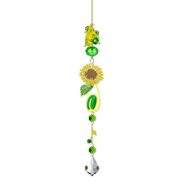 Rainbow Prism Wind Chimes - Artificial Crystal Hanging Pendant Decor