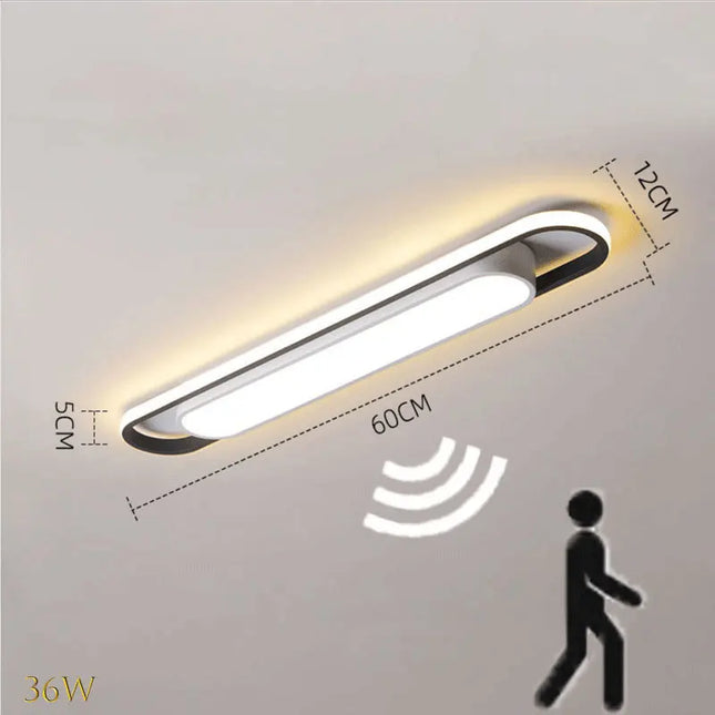 Modern LED Ceiling Light for Living Room -  Long Strip, Minimalist Design