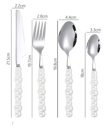 4Pcs/Set Luxury Dinnerware Stainless Steel Spoon and Fork