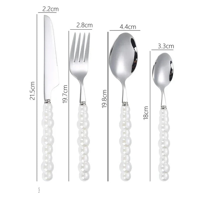 4Pcs/Set Luxury Dinnerware Stainless Steel Spoon and Fork