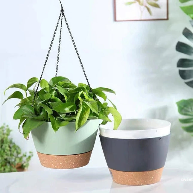 Modern Hanging Basket Flowerpot for Chlorophytum - Green Plant Decor