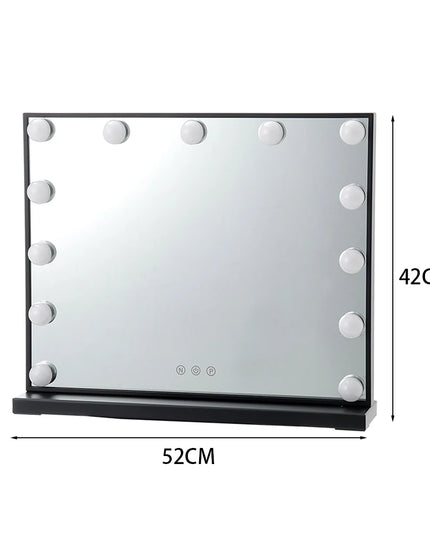 Modishion Rectangular LED Makeup Mirror - Adjustable Brightness & Colors