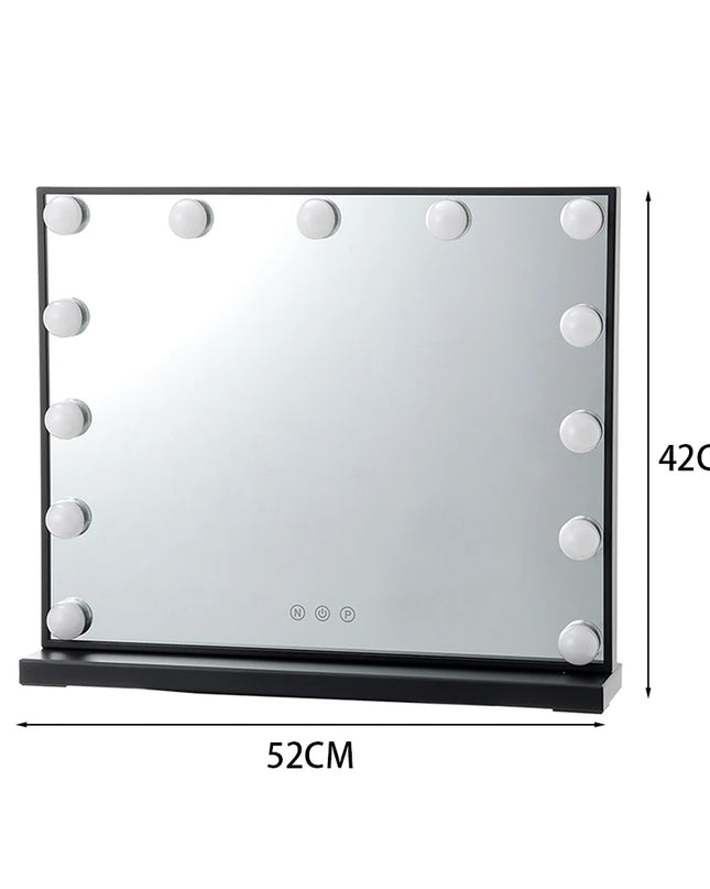 Modishion Rectangular LED Makeup Mirror - Adjustable Brightness & Colors