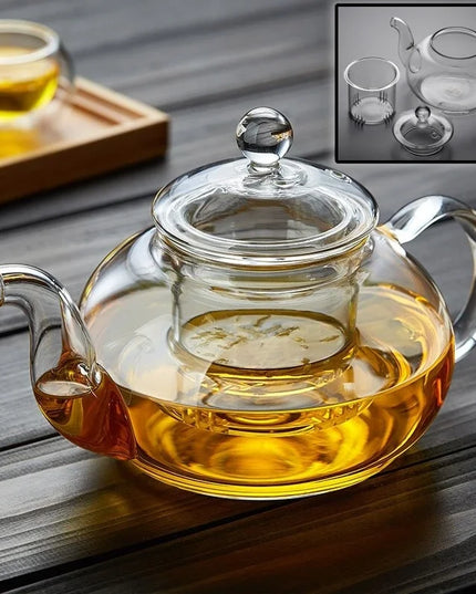 400ml/1000ml Glass Teapot Filterable Heat-resistant