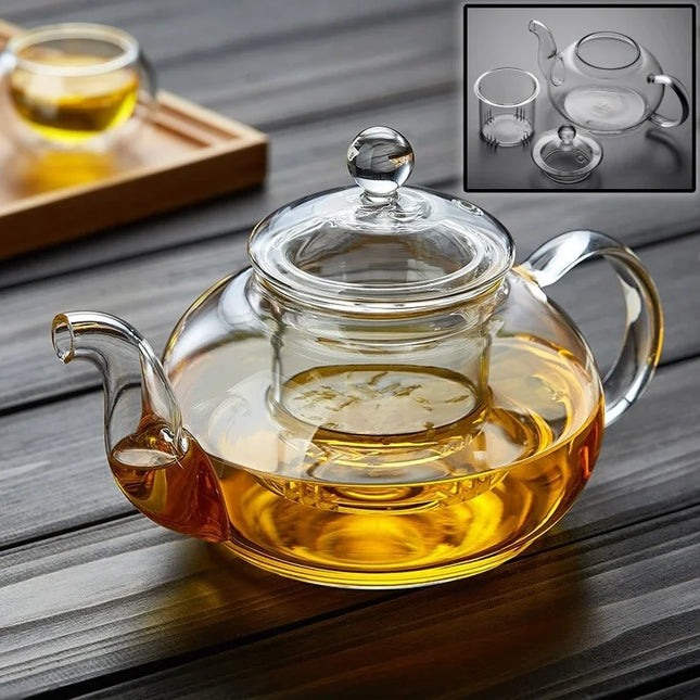 400ml/1000ml Glass Teapot Filterable Heat-resistant