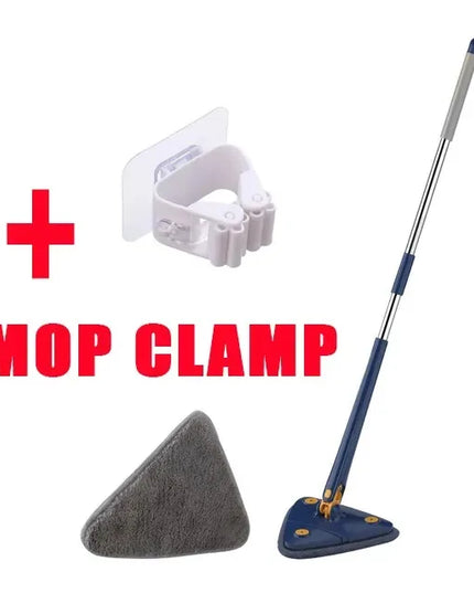 Triangle 360 Adjustable Telescopic Cleaning Mop - Eco-Friendly Brush Tool