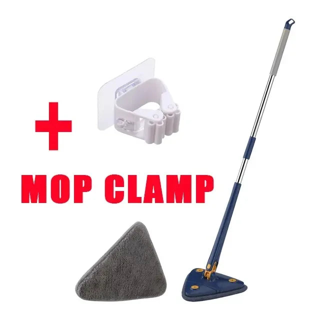 Triangle 360 Adjustable Telescopic Cleaning Mop - Eco-Friendly Brush Tool