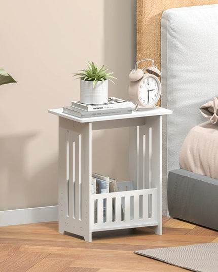 EFAN Modern White Bedside Table – Small Wooden Nightstand