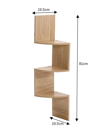 Haodirect Modern 3/5 Layer Wooden Corner Shelf for Home Decor