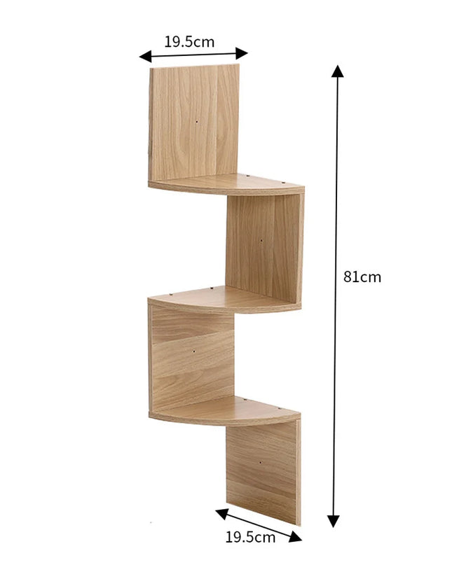 Haodirect Modern 3/5 Layer Wooden Corner Shelf for Home Decor