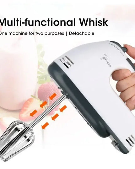 Handheld Electric Egg Beater - 7-Speed Mixer for Baking and Cooking