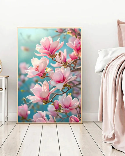 Modern HD Magnolia Flowers Canvas Art - Unframed Wall Decoration