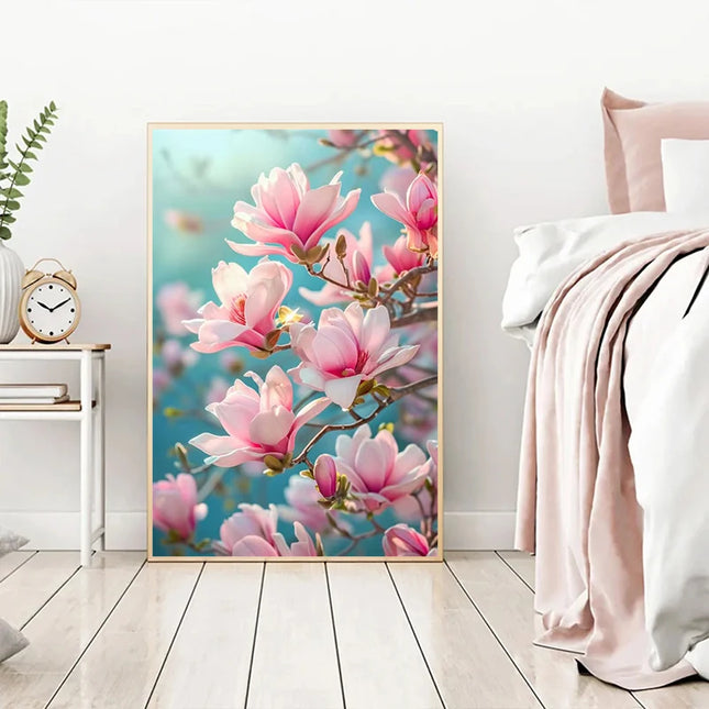 Modern HD Magnolia Flowers Canvas Art - Unframed Wall Decoration
