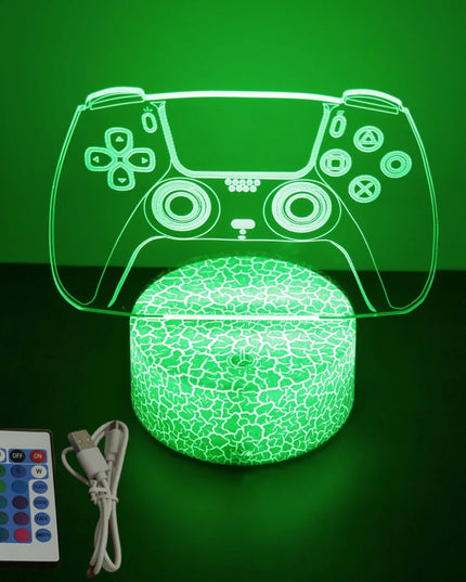 Neon Gamer 3D LED Night Light - RGB Cartoon Lamp for Bedroom