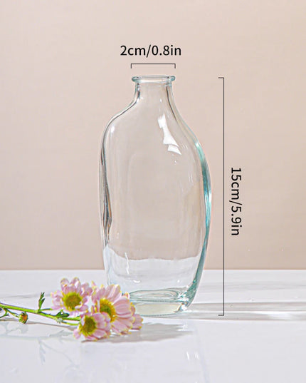 Retro Irregular Glass Flower Vase - Modern Decorative Table Ornament