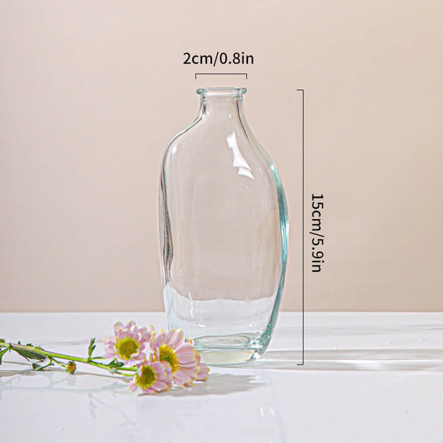 Retro Irregular Glass Flower Vase - Modern Decorative Table Ornament