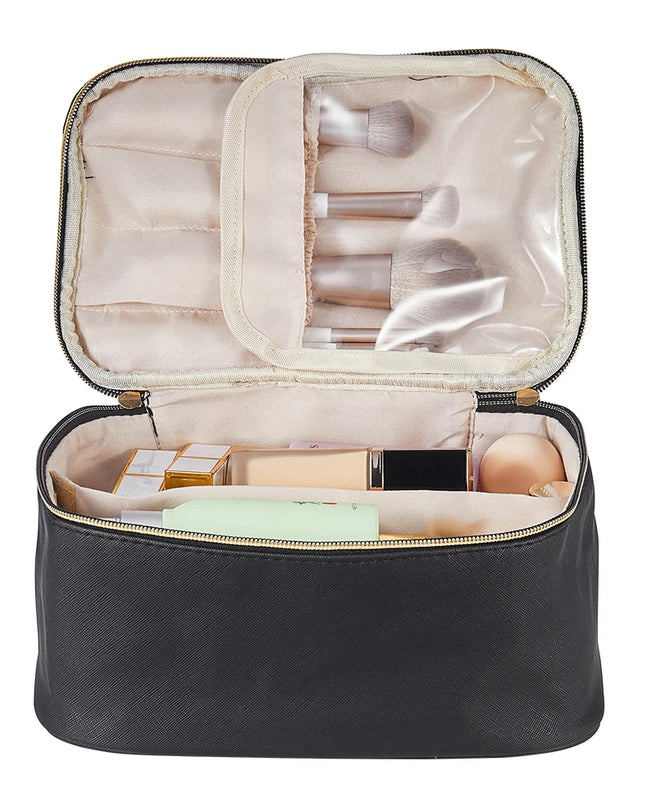 Modishion Double Zipper Travel Cosmetic Bag - Large Capacity & Versatile