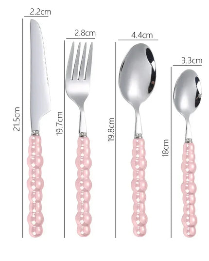4Pcs/Set Luxury Dinnerware Stainless Steel Spoon and Fork
