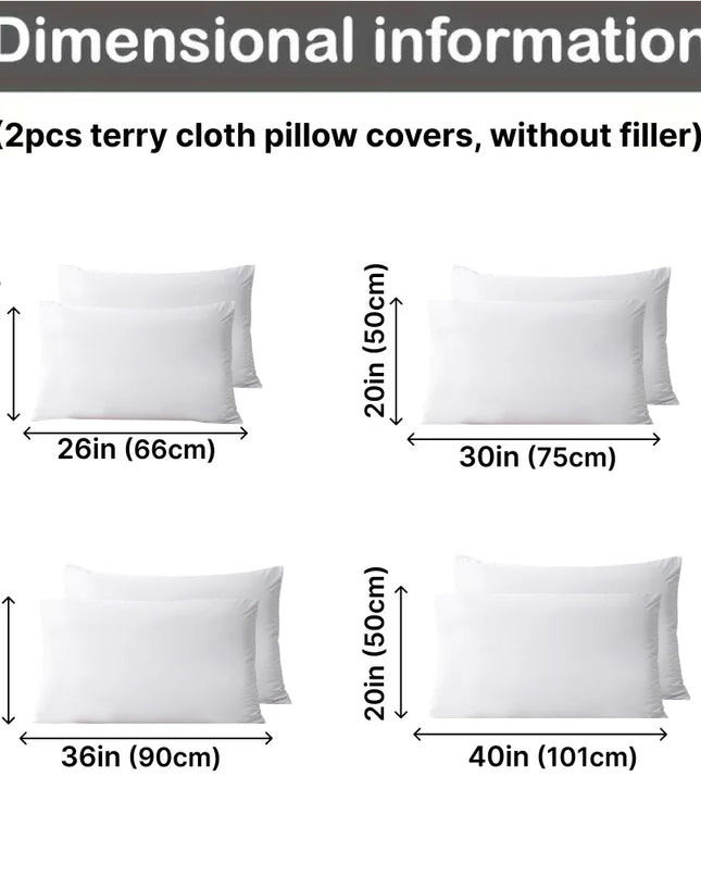 Anqianny Waterproof Terry Cloth Pillowcases - Soft & Breathable Covers