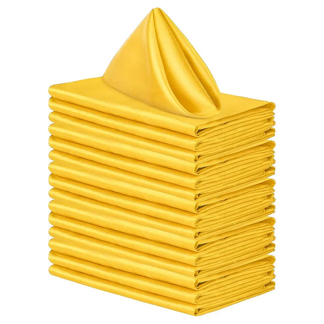 12pcs Satin Cocktail Napkins - 30x30cm Hemstitched Table Decor