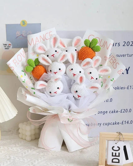 Hand-Knitted Crochet Flower Bouquet - Perfect Gift for Weddings & Graduations