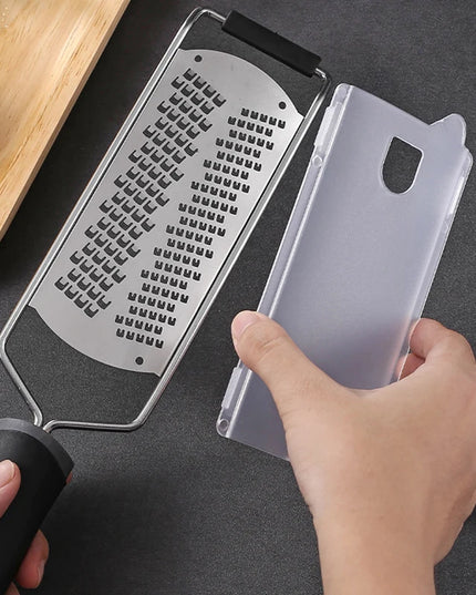 Multipurpose Cheese Slicer - Stainless Steel Kitchen Tool with Black Handle