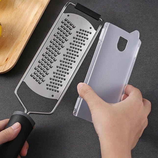 Multipurpose Cheese Slicer - Stainless Steel Kitchen Tool with Black Handle