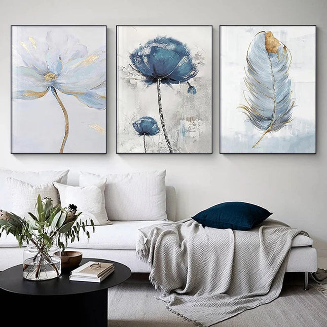 Scandinavian Flower Canvas Print - Abstract Wall Art for Living Room Decor