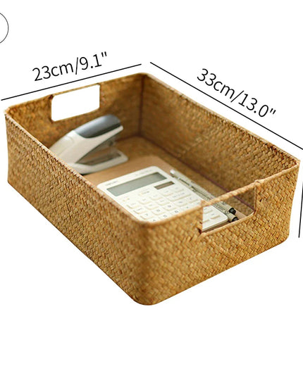 Handmade Woven Storage Basket - Eco-Friendly Picnic & Sundries Organizer