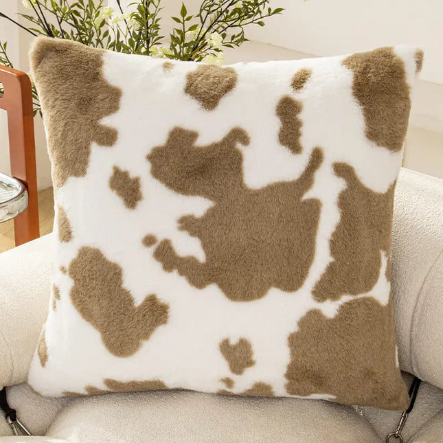 Anqianny Luxury Faux Fur Cushion Cover - Soft Fluffy Brindle Design