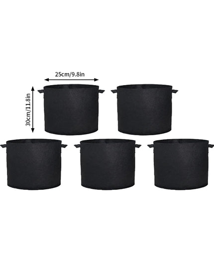 5PCS 3-30 Gallons Garden Vegetable Planting Bag Felt Grow Bags Plant Seedling Bag for Potato Tomato Flower Planting Accessories