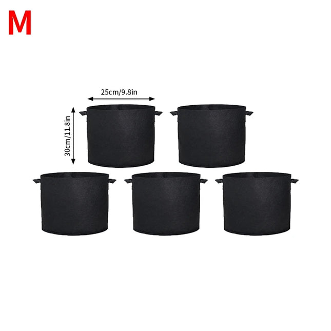 5PCS 3-30 Gallons Garden Vegetable Planting Bag Felt Grow Bags Plant Seedling Bag for Potato Tomato Flower Planting Accessories