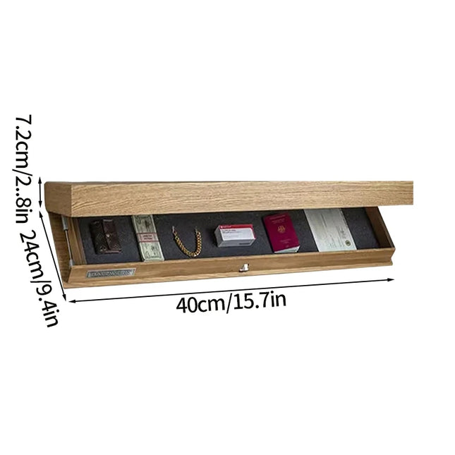 Large Wooden Wall Hanging Storage Box - Hidden Safe for Jewelry and Sundries