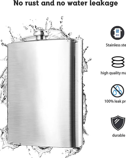 High-Quality Stainless Steel Hip Flask - 1-10 oz Portable Drinkware