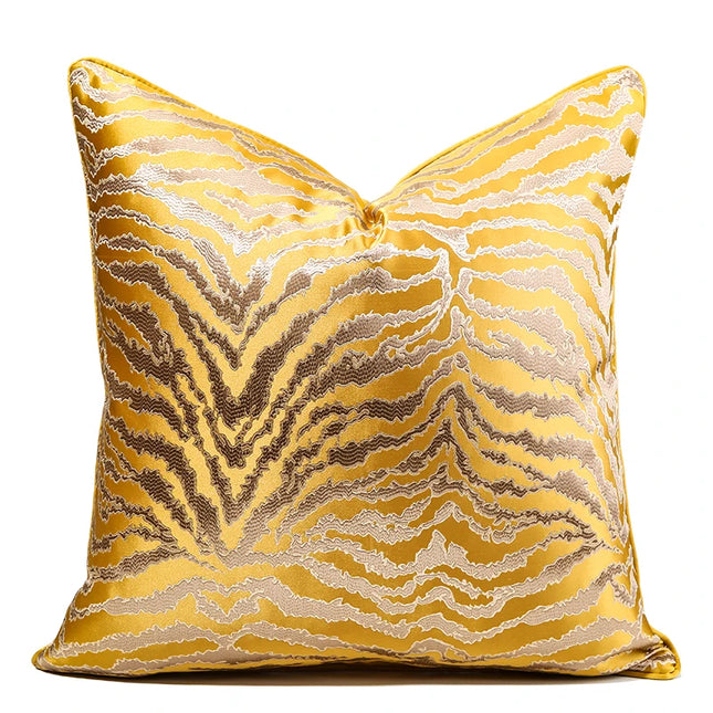 Anqianny Golden Cushion Cover - Tiger Zebra Pattern for Sofa Decor