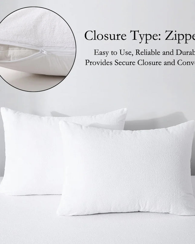 Anqianny Waterproof Terry Cloth Pillowcases - Soft & Breathable Covers