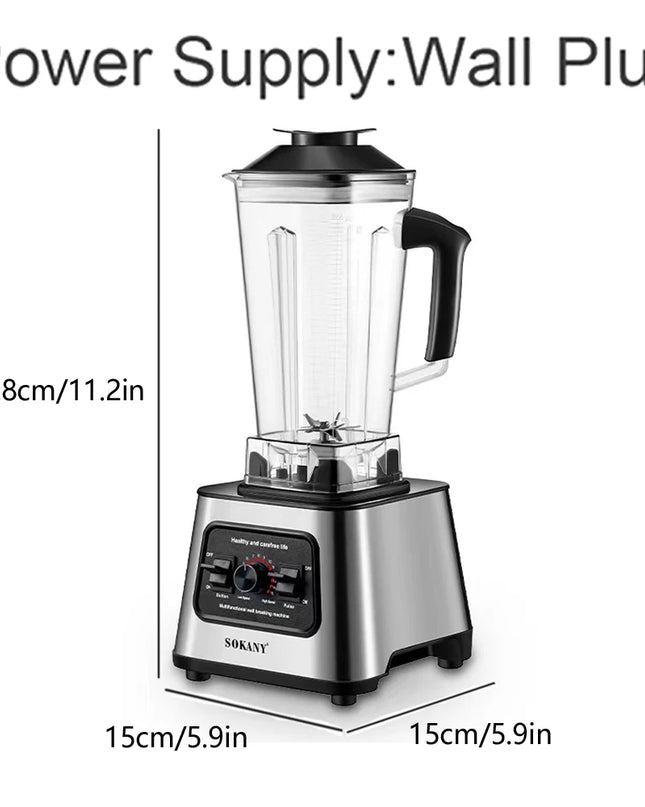 Sokany 2.5L Multifunctional Blender - High-Power 6000W Ice Crusher