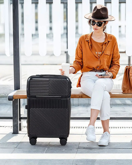 Modishion 20 Inch Carry-On Luggage - TSA Lock, USB Charging Port
