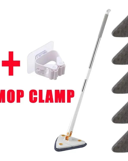Triangle 360 Adjustable Telescopic Cleaning Mop - Eco-Friendly Brush Tool