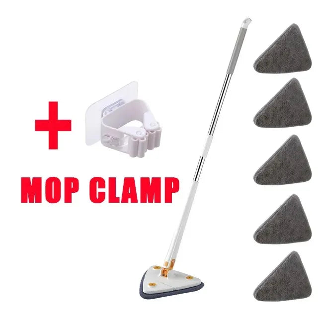 Triangle 360 Adjustable Telescopic Cleaning Mop - Eco-Friendly Brush Tool