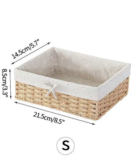 Woven Storage Baskets Organizers Picnic Breakfast Basket Laundry Box Sundries Storage Basket Desktop Cosmetics Snack Storage Box