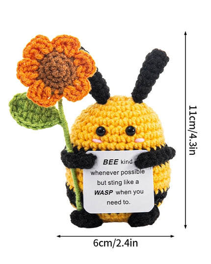 Positive Crochet Bee Miniature Decor - Kawaii Fruit & Vegetable Ornament