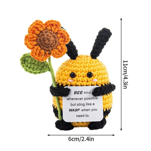 Positive Crochet Bee Miniature Decor - Kawaii Fruit & Vegetable Ornament